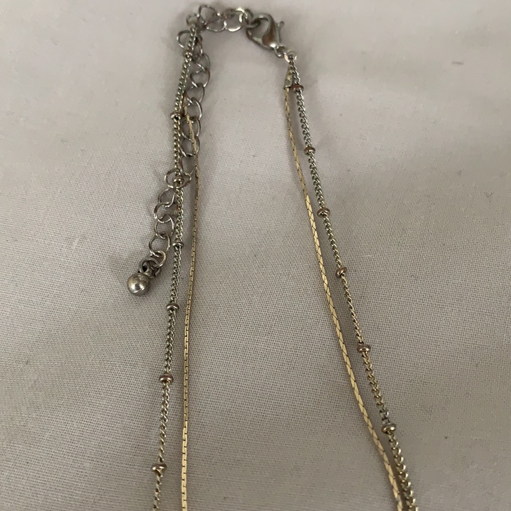 Delicate Rose Teardrop Double Chain Necklace - Picture 3 of 4